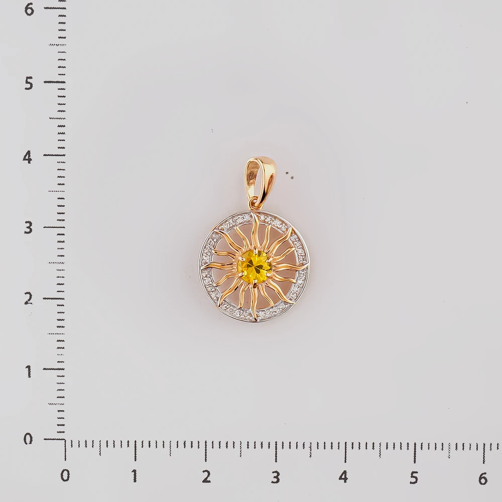 Подвес с бриллиантом из красного золота 585 пробы