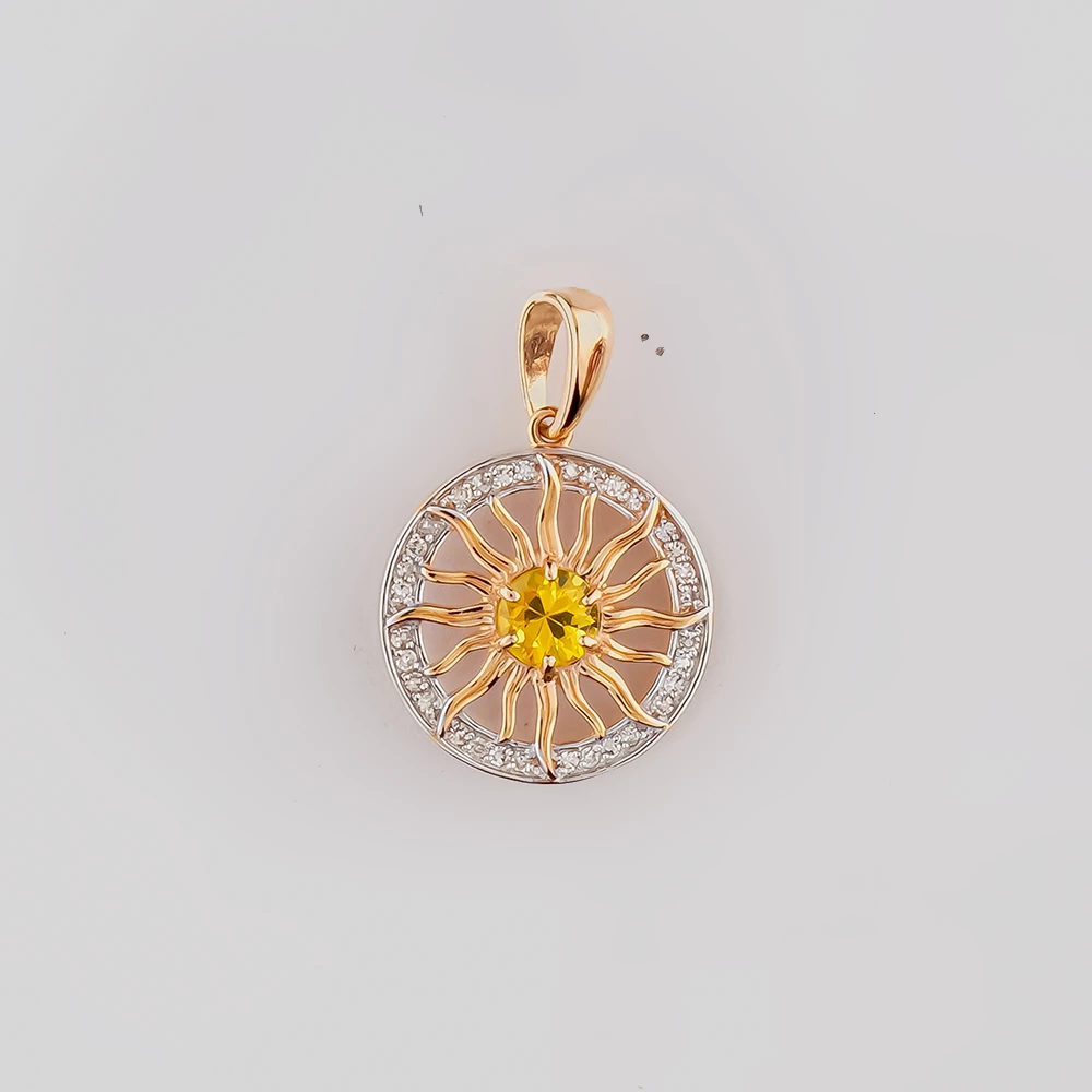 Подвес с бриллиантом из красного золота 585 пробы