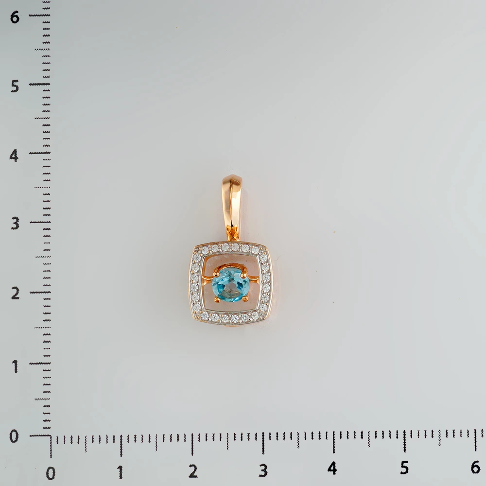 Подвес с топазом из красного золота 585 пробы