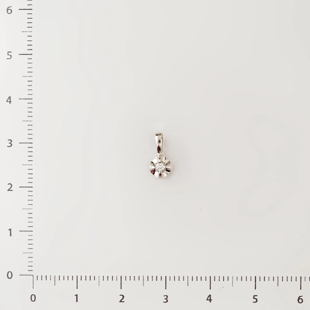 Подвес с бриллиантом из белого золота 585 пробы