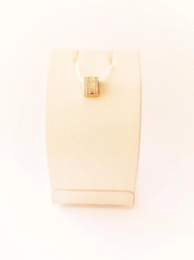 Подвес с фианитом из красного золота 585 пробы