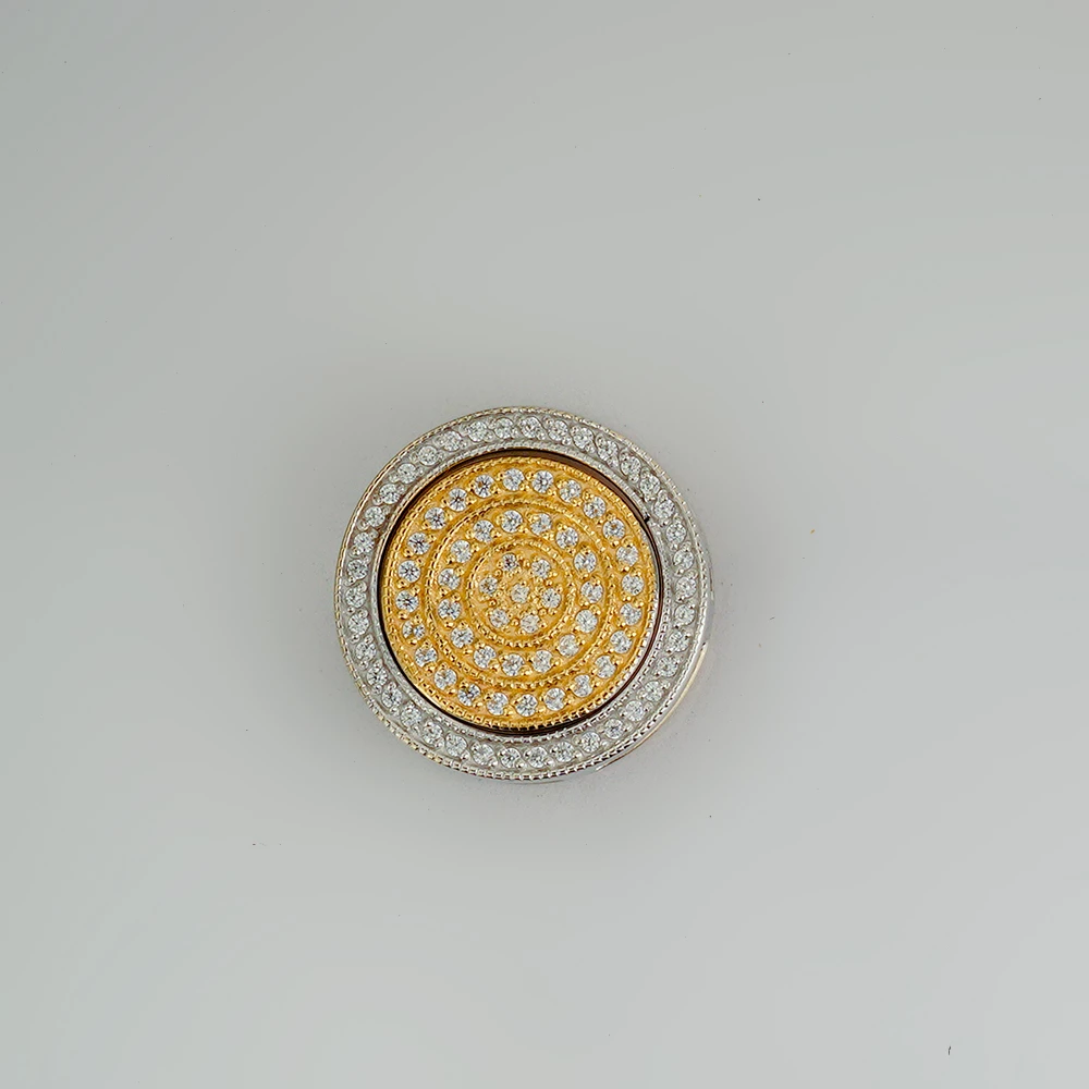 Подвес с фианитом из белого золота 585 пробы