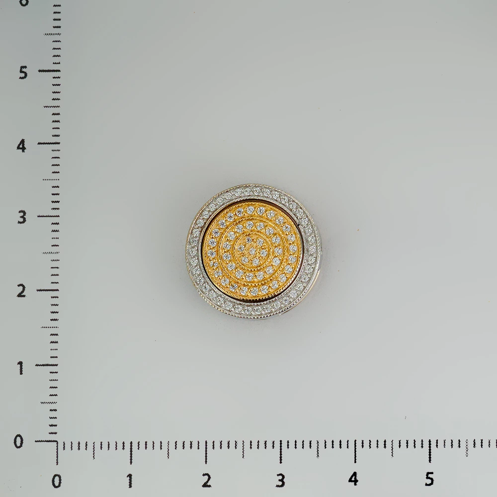 Подвес с фианитом из белого золота 585 пробы