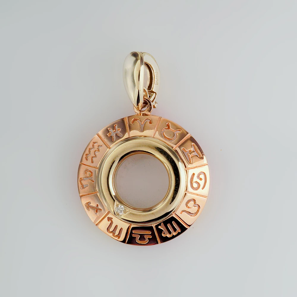 Подвес с бриллиантом из красного золота 585 пробы