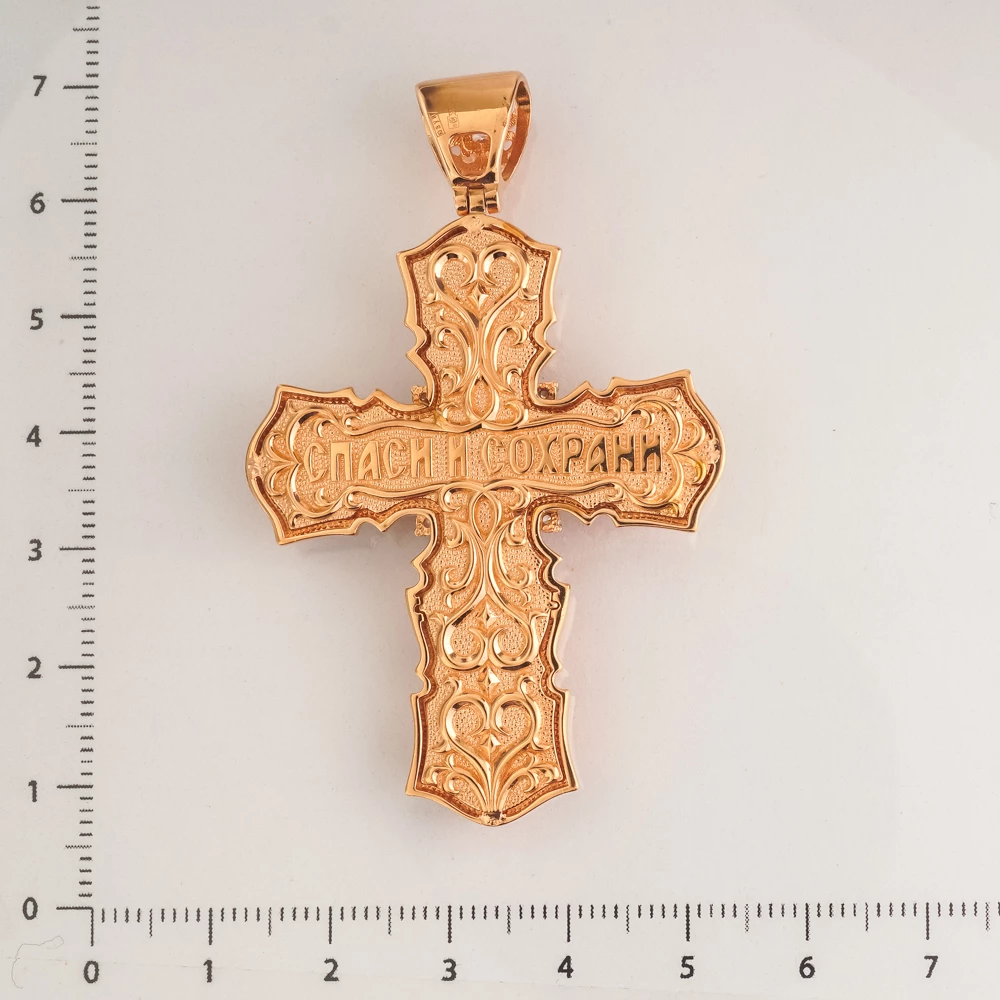 Подвес с фианитом из красного золота 585 пробы