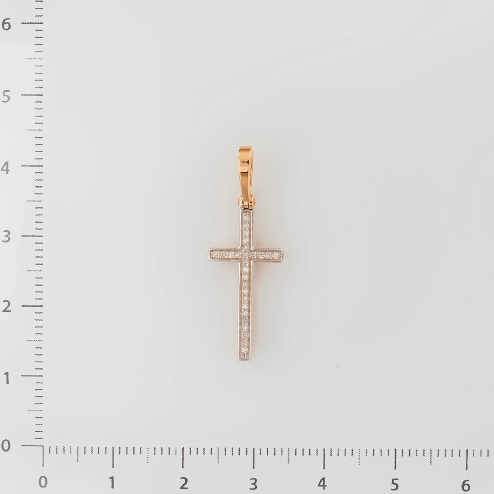 Подвес с бриллиантом из красного золота 585 пробы