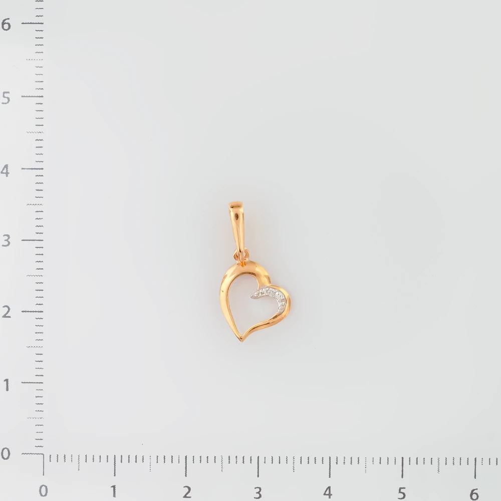 Подвес с бриллиантом из красного золота 585 пробы