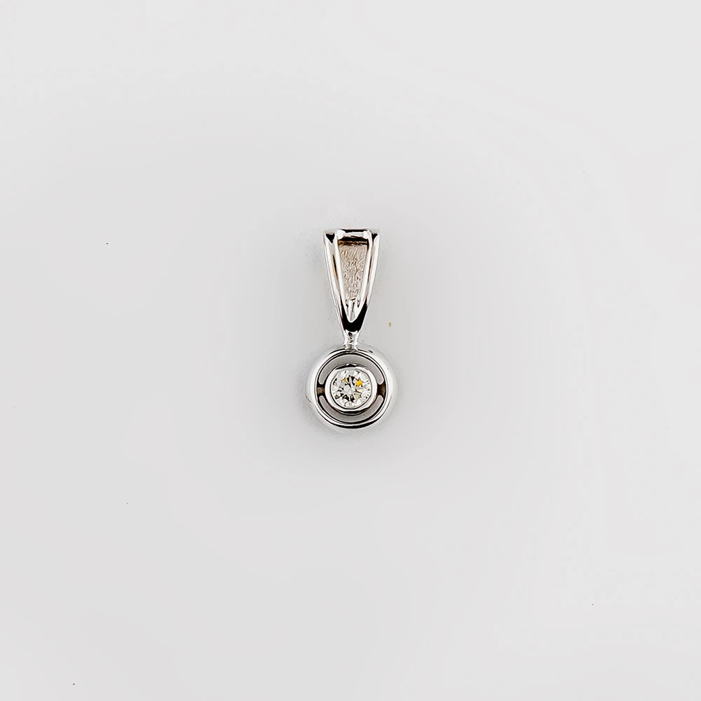 Подвес с бриллиантом из белого золота 585 пробы