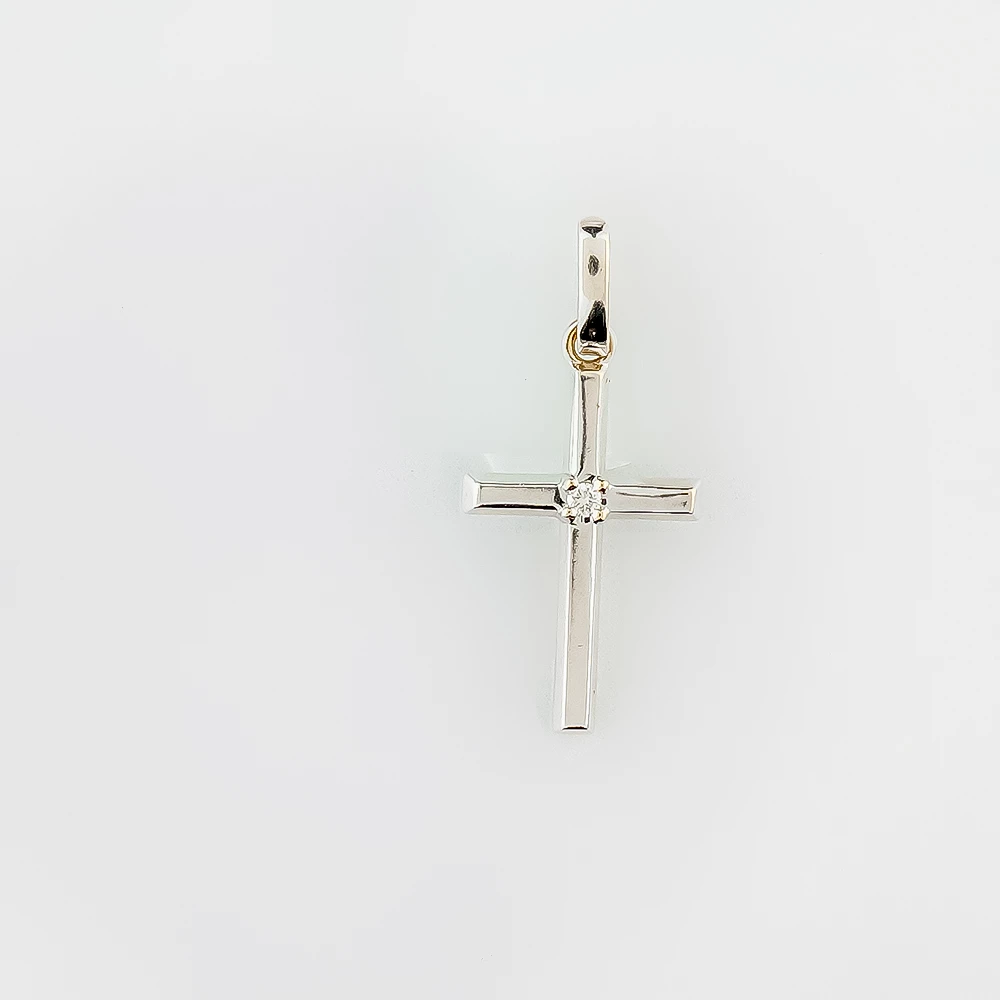 Подвес с бриллиантом из белого золота 585 пробы