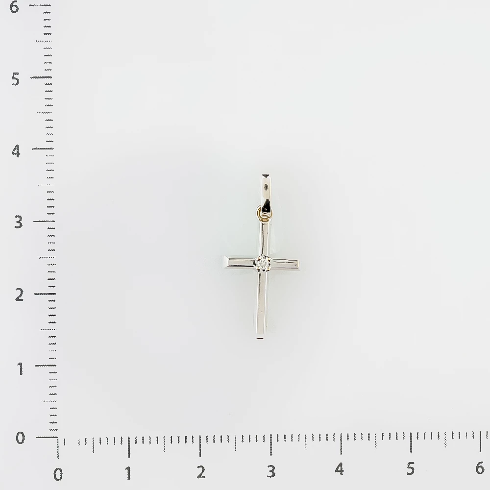 Подвес с бриллиантом из белого золота 585 пробы