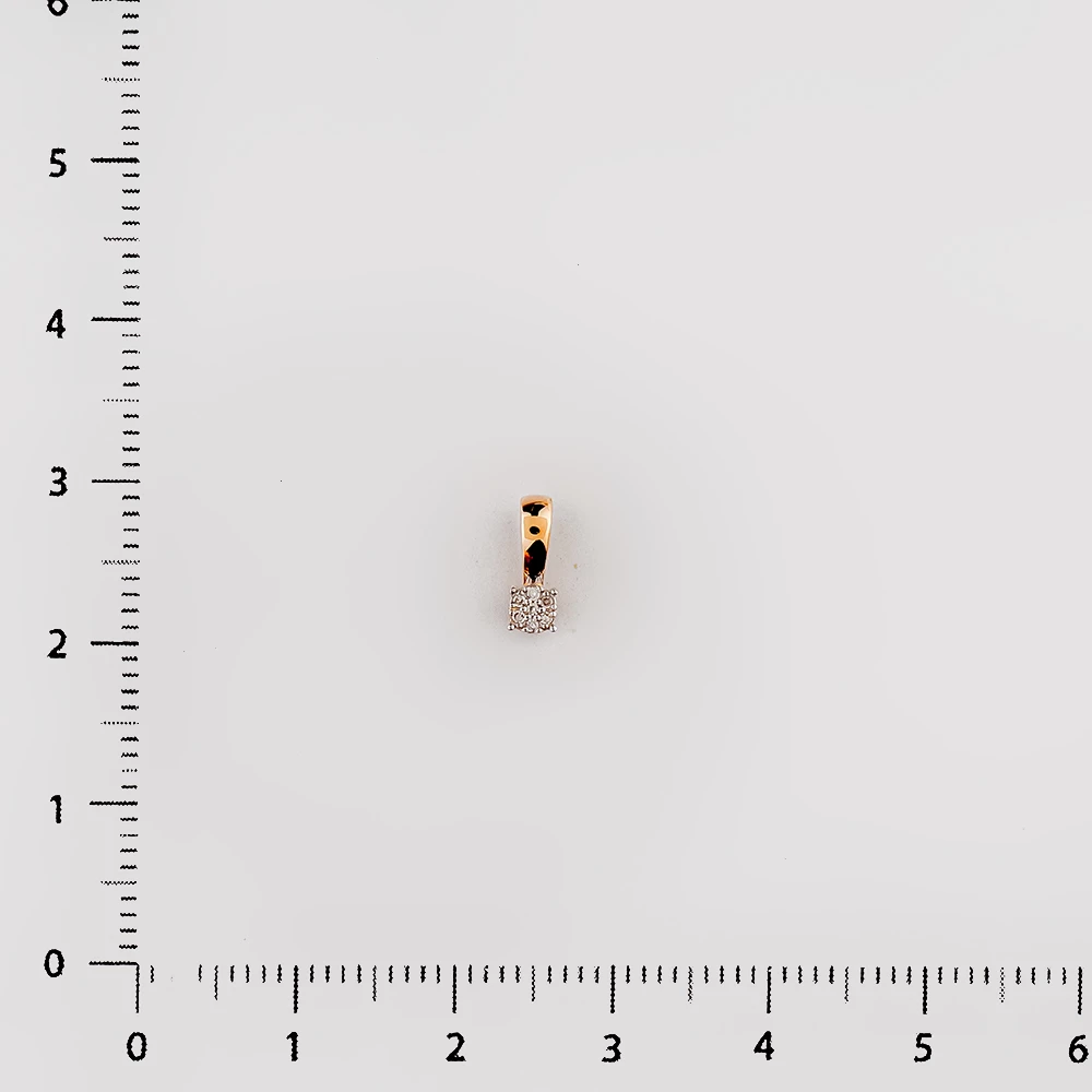 Подвес с бриллиантом из красного золота 585 пробы