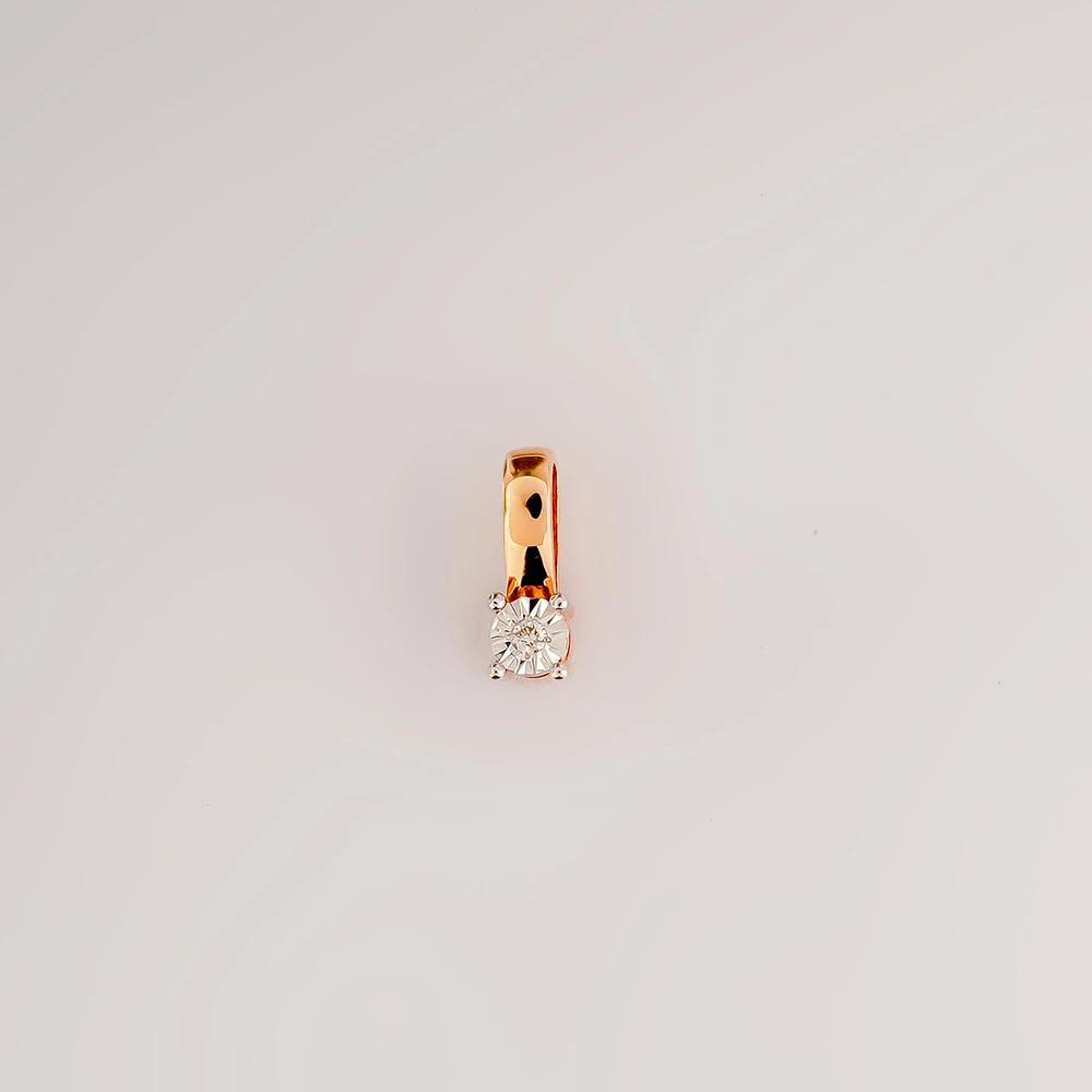 Подвес с бриллиантом из красного золота 585 пробы