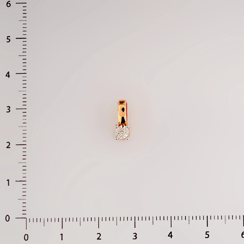 Подвес с бриллиантом из красного золота 585 пробы