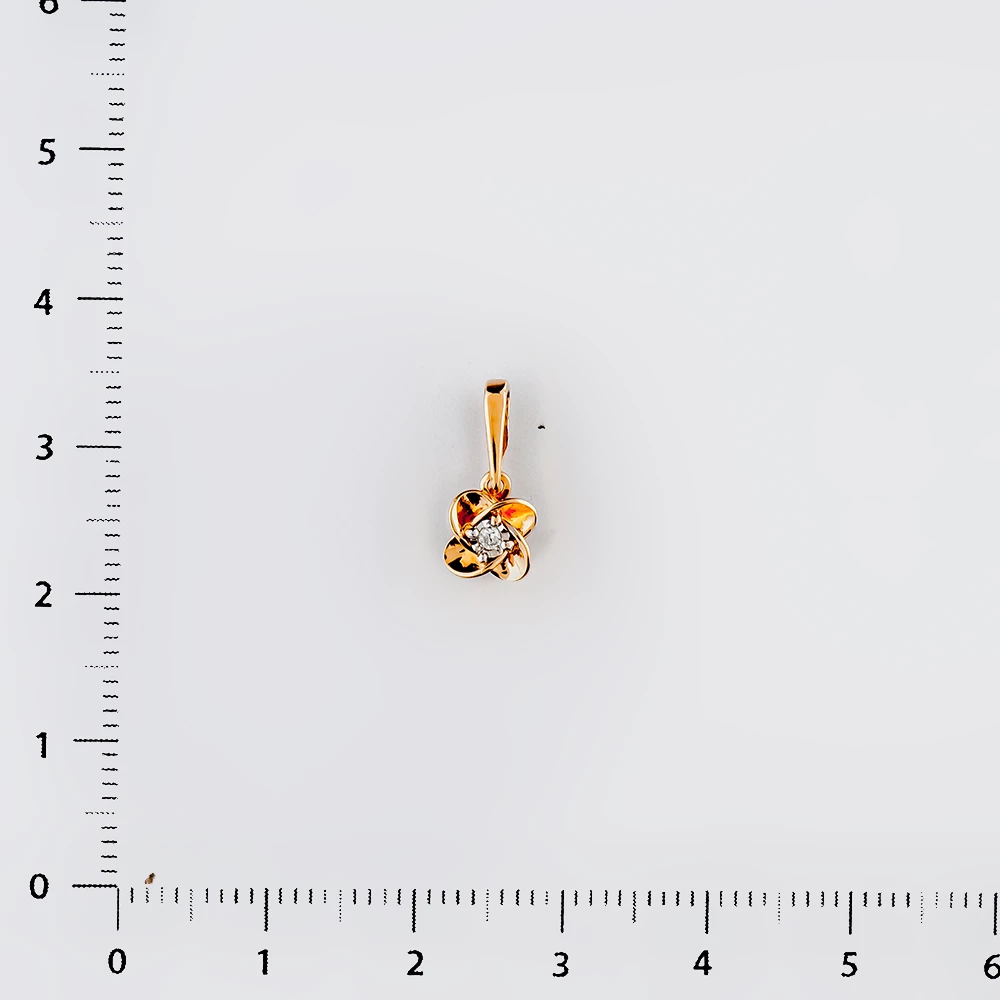 Подвес с бриллиантом из красного золота 585 пробы