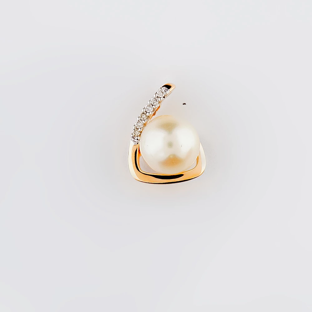 Подвес с бриллиантом из красного золота 585 пробы