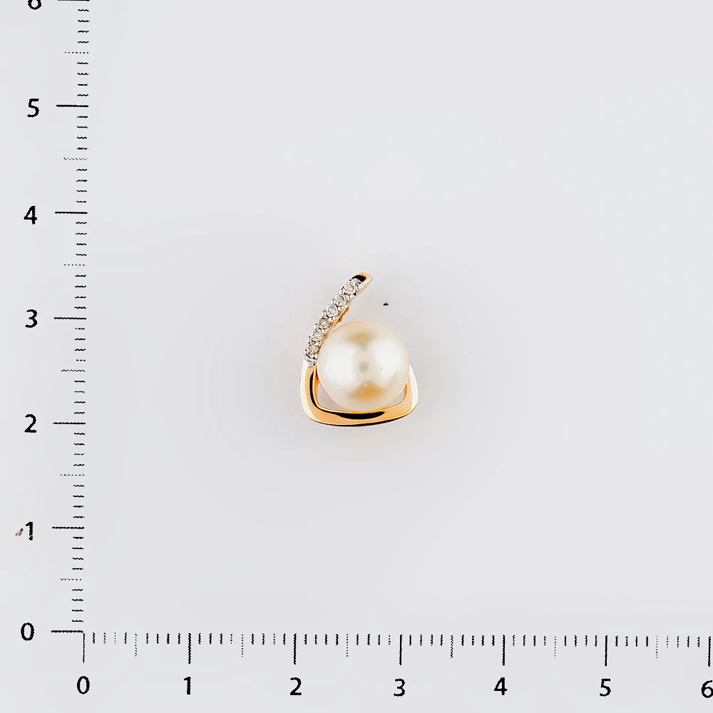 Подвес с бриллиантом из красного золота 585 пробы