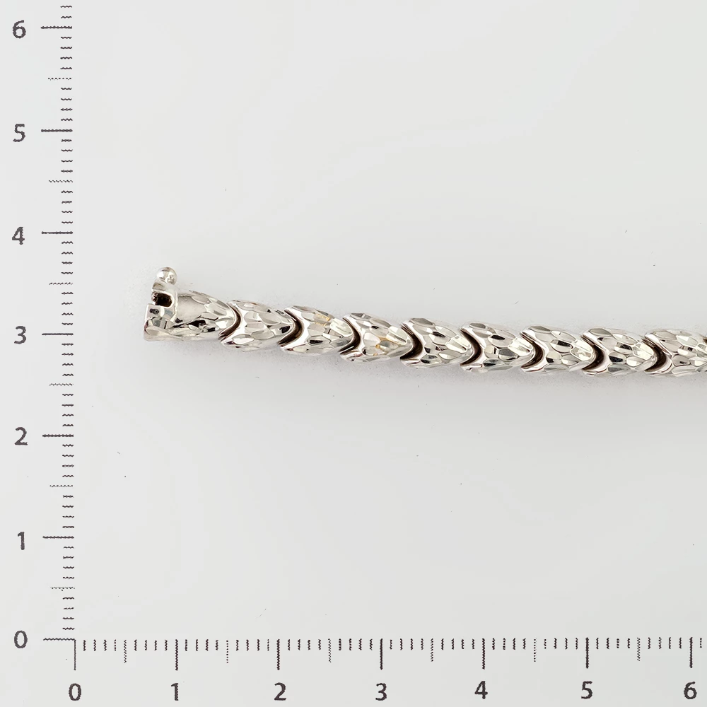 Браслет с фианитом из белого золота 750 пробы