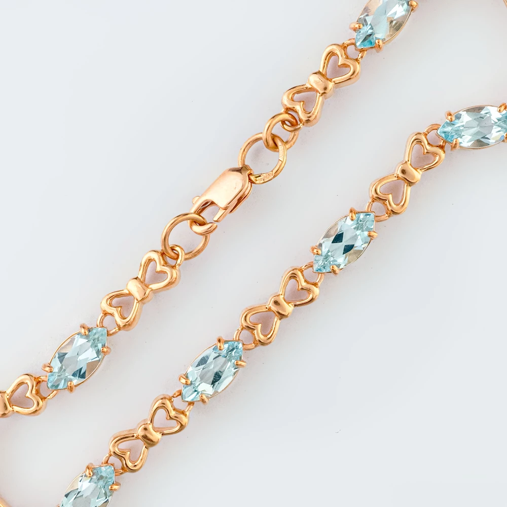 Браслет с топазом из красного золота 585 пробы