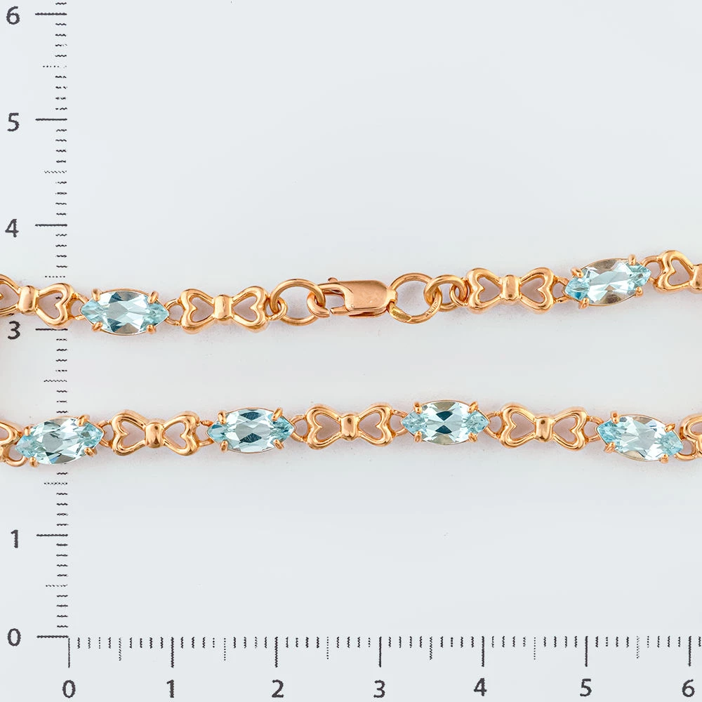 Браслет с топазом из красного золота 585 пробы