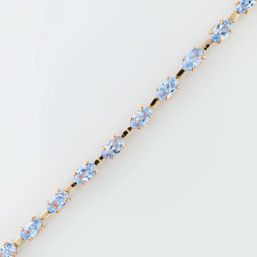 Браслет с фианитом из красного золота 585 пробы