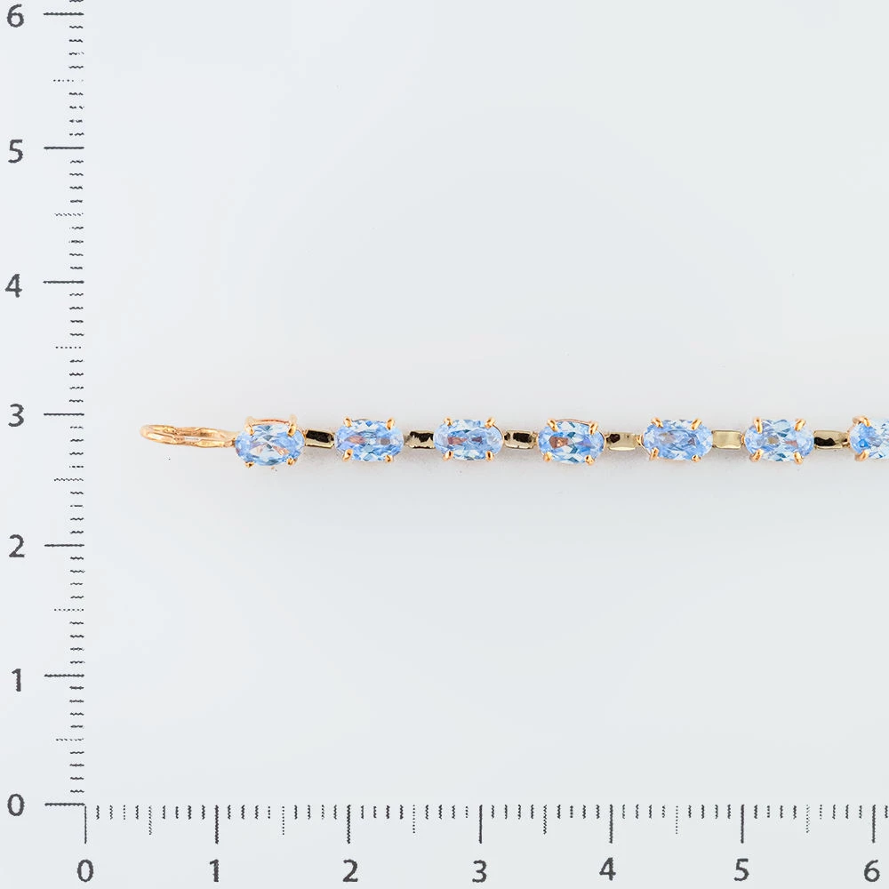 Браслет с фианитом из красного золота 585 пробы