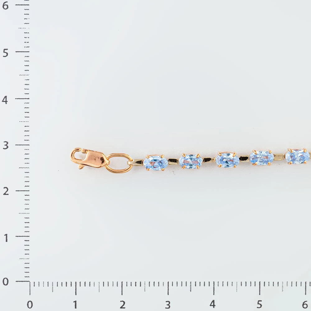 Браслет с фианитом из красного золота 585 пробы