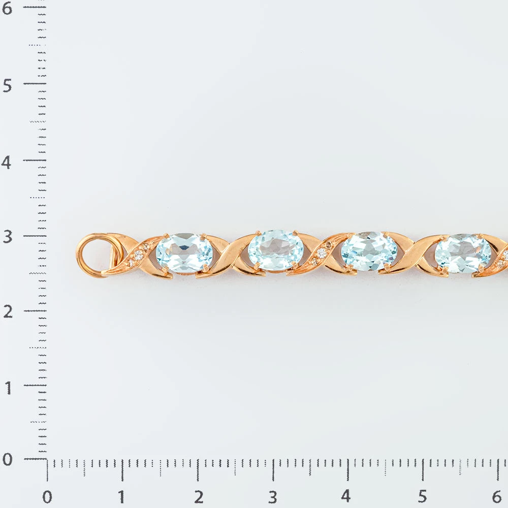 Браслет с топазом из красного золота 585 пробы 3 Браслет с топазом из красного золота 585 пробы 3