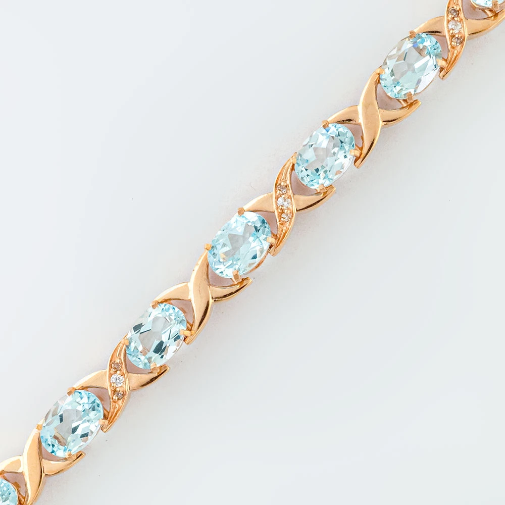 Браслет с топазом из красного золота 585 пробы 1 Браслет с топазом из красного золота 585 пробы 1