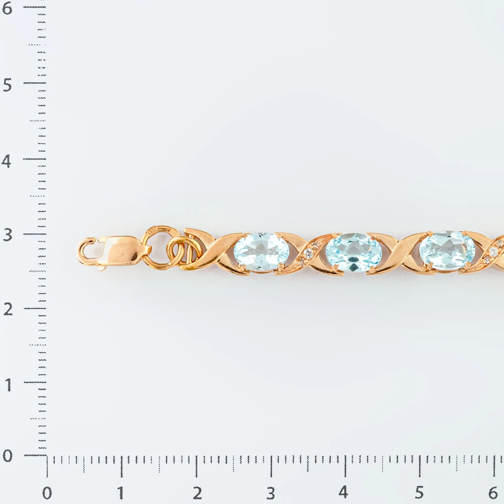 Браслет с топазом из красного золота 585 пробы 2 Браслет с топазом из красного золота 585 пробы 2