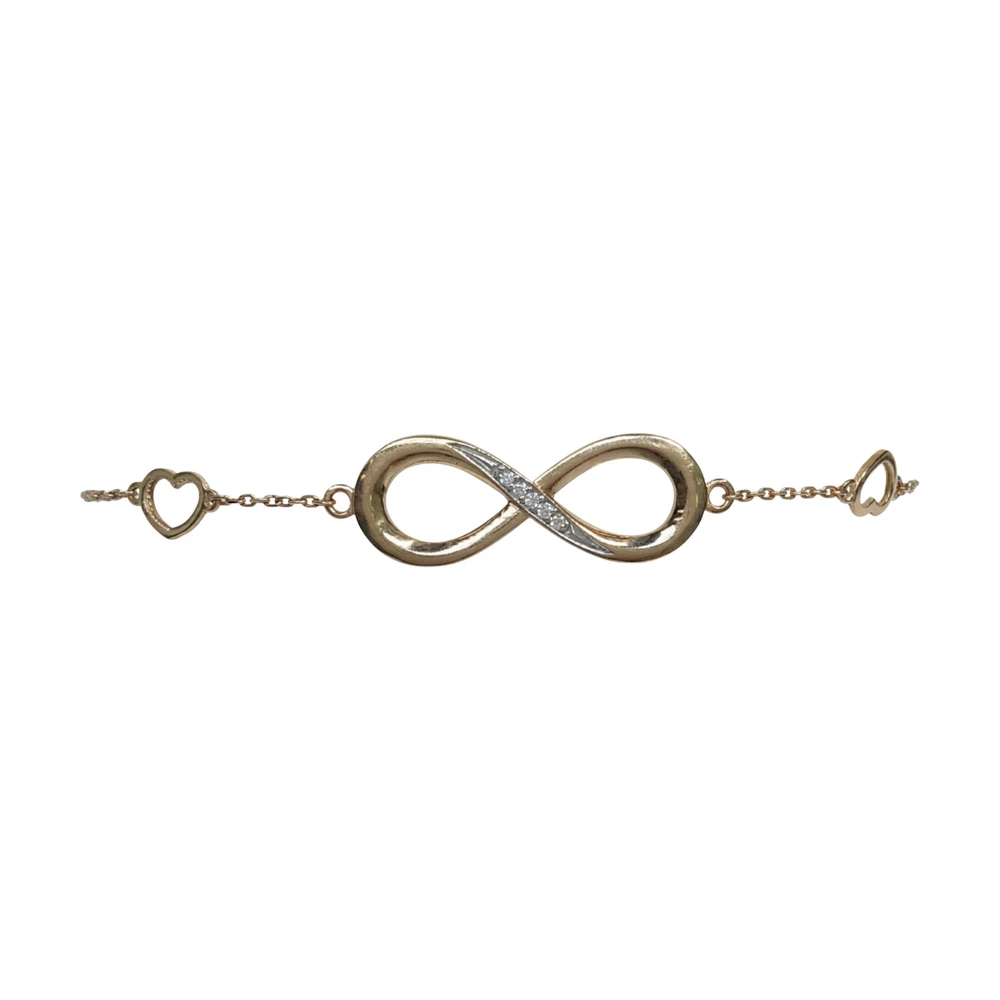 Браслет с фианитом из красного золота 585 пробы