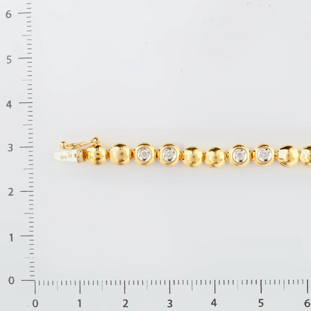 Браслет с бриллиантом из желтого золота 585 пробы