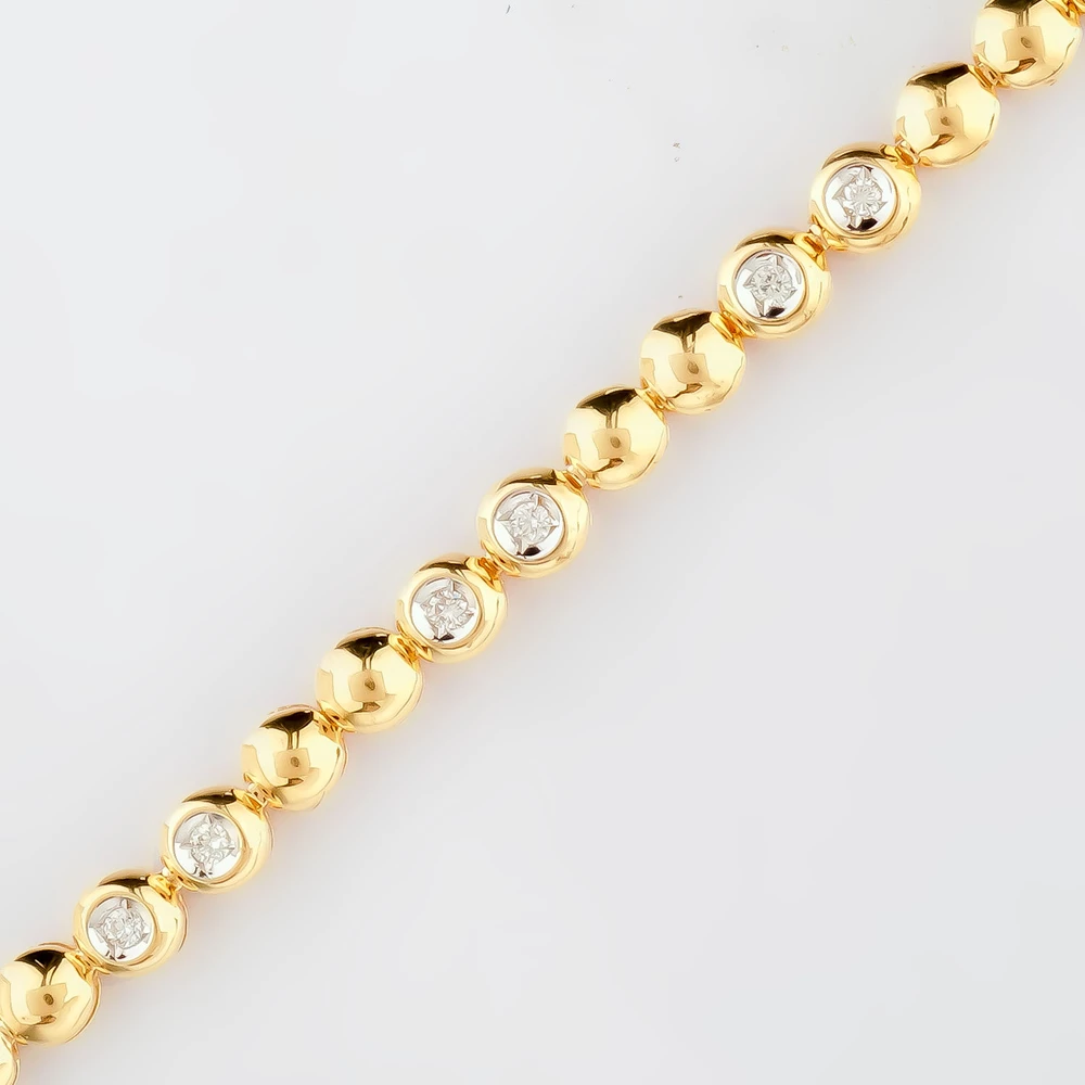 Браслет с бриллиантом из желтого золота 585 пробы