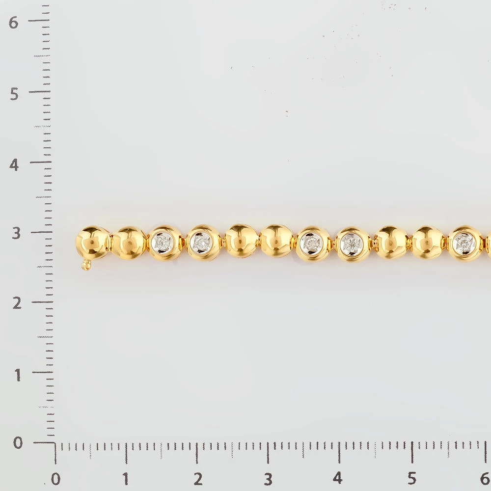 Браслет с бриллиантом из желтого золота 585 пробы