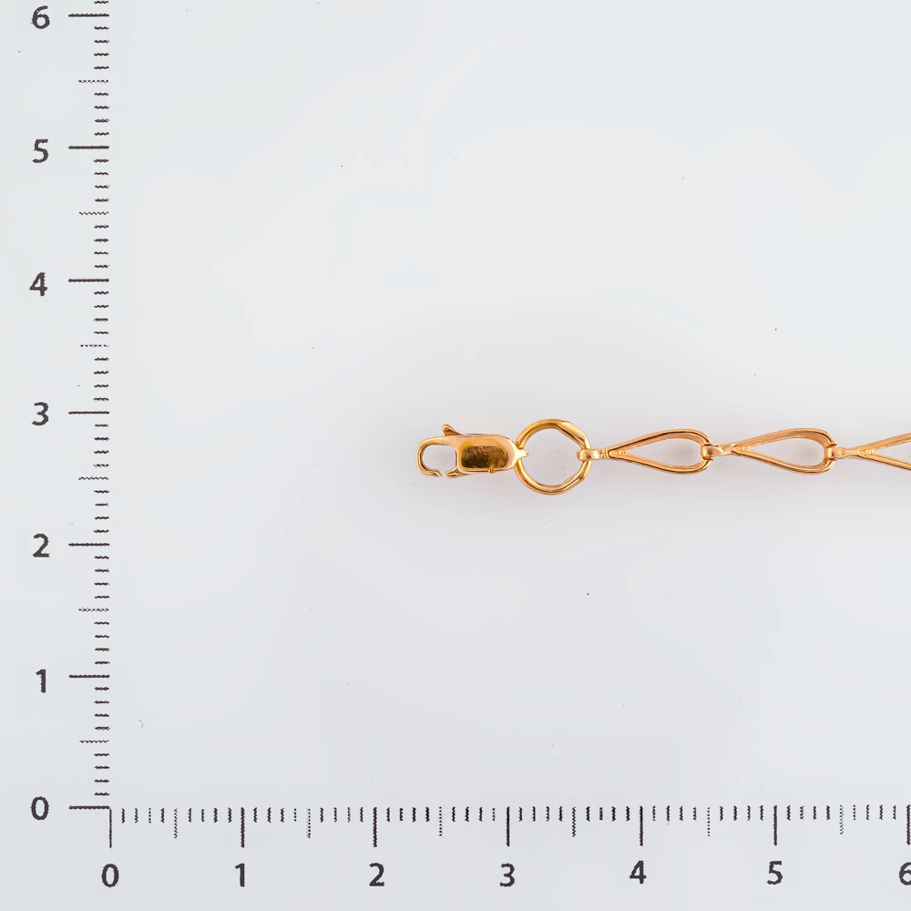 Браслет с сапфиром синтетическим из красного золота 585 пробы