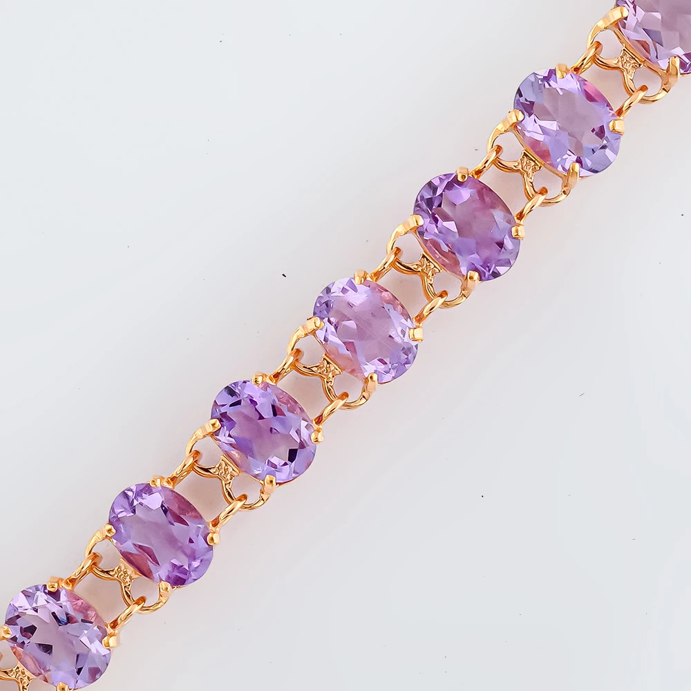 Браслет с ситаллом из красного золота 585 пробы