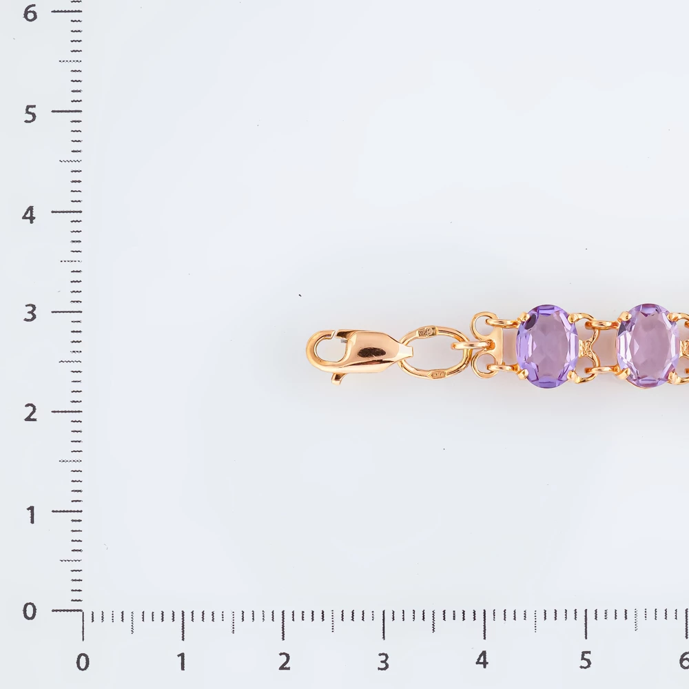 Браслет с ситаллом из красного золота 585 пробы