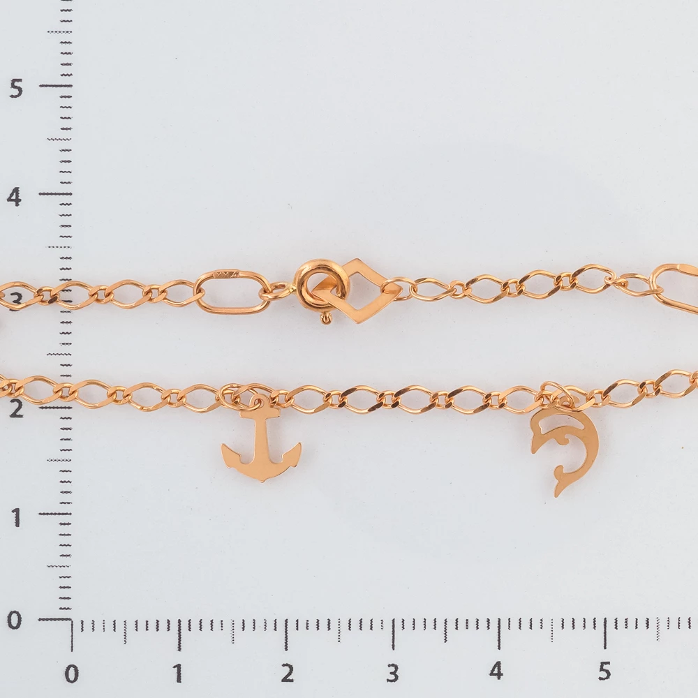 Браслет из красного золота 585 пробы