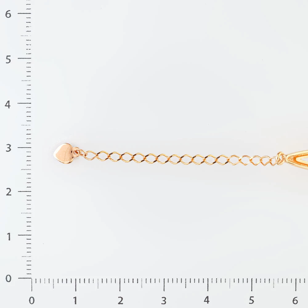 Браслет с фианитом из красного золота 585 пробы