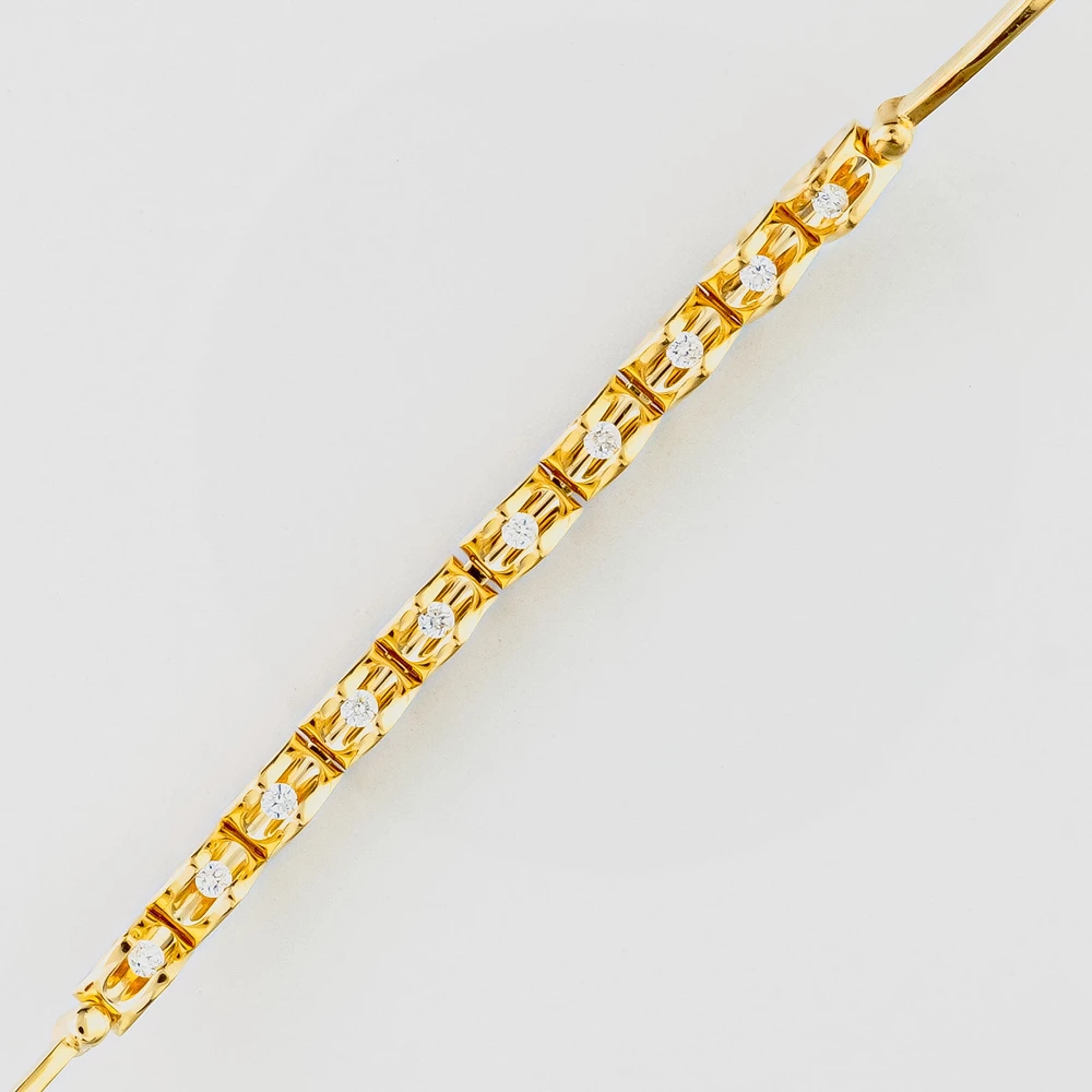 Браслет с бриллиантом из желтого золота 585 пробы