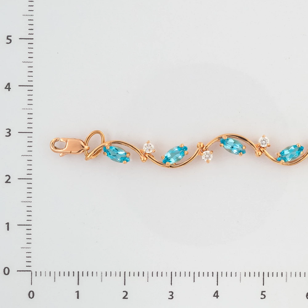 Браслет с топазом из красного золота 585 пробы