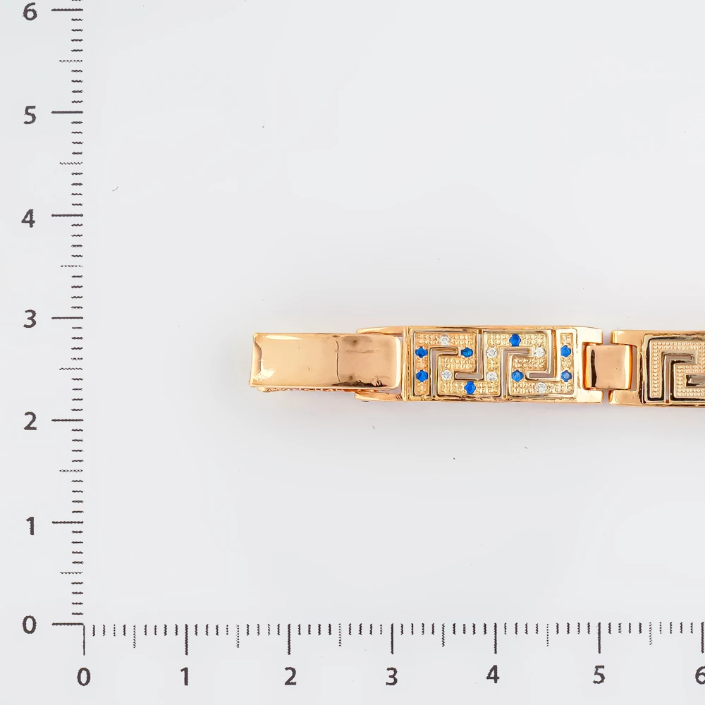 Браслет с фианитом из красного золота 585 пробы