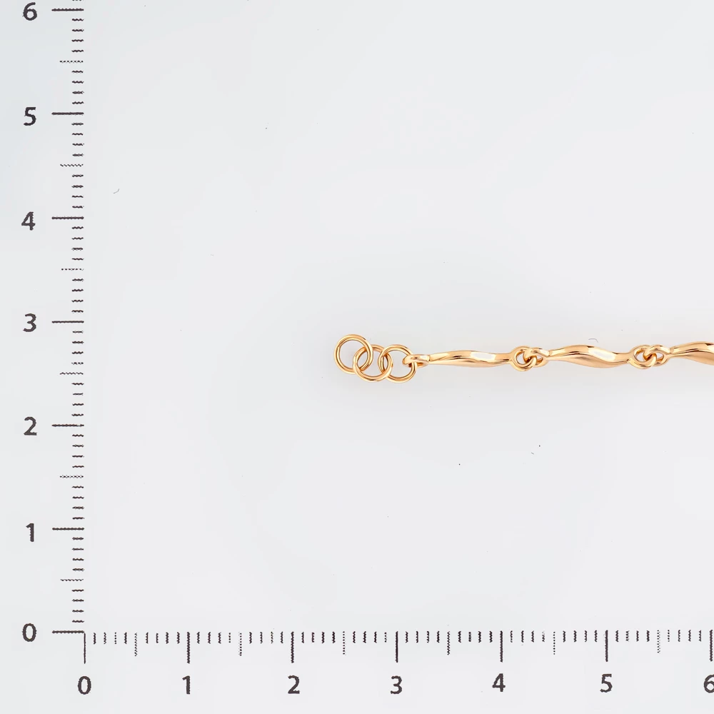 Браслет с изумрудом синтетическим из красного золота 585 пробы