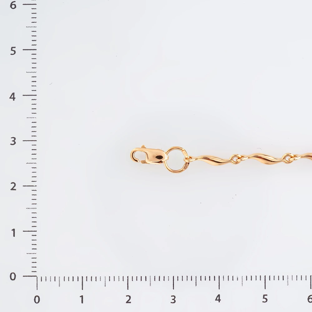 Браслет с изумрудом синтетическим из красного золота 585 пробы