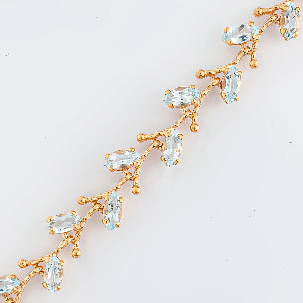 Браслет с топазом из красного золота 585 пробы