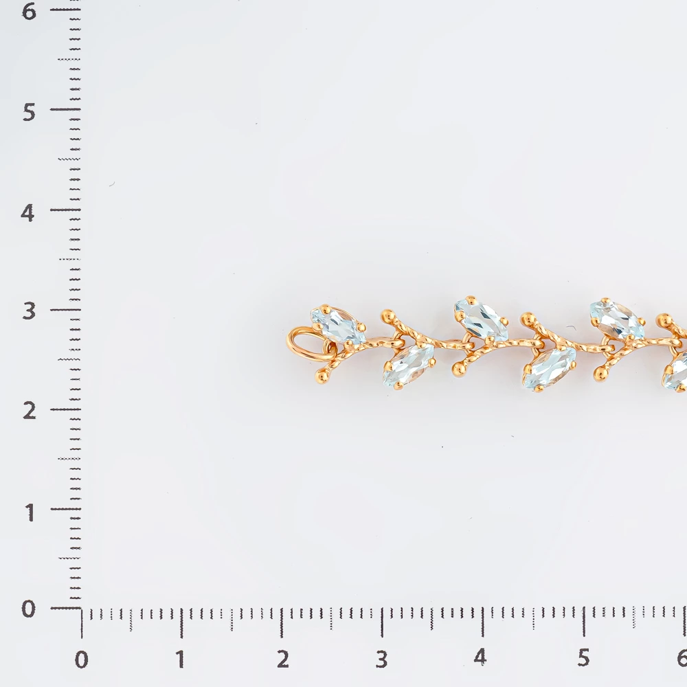 Браслет с топазом из красного золота 585 пробы