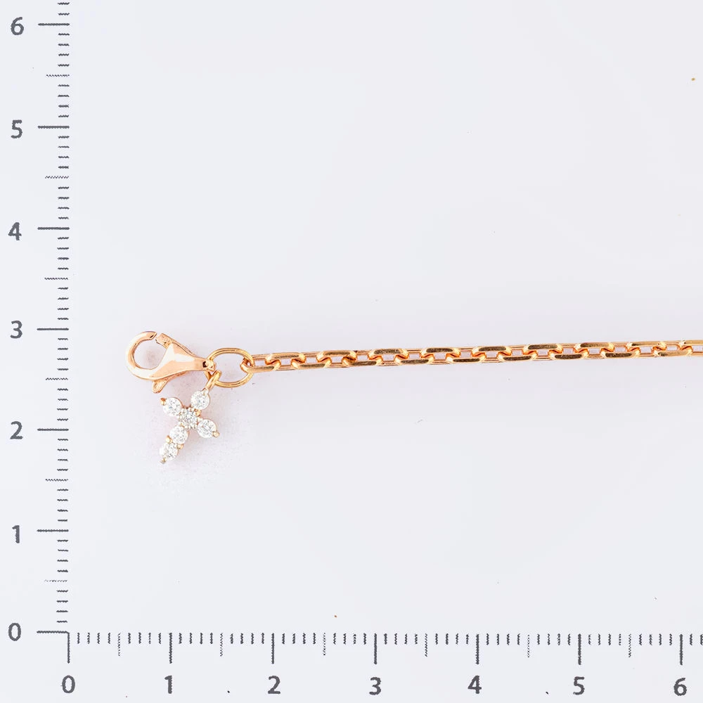 Браслет с фианитом из красного золота 585 пробы