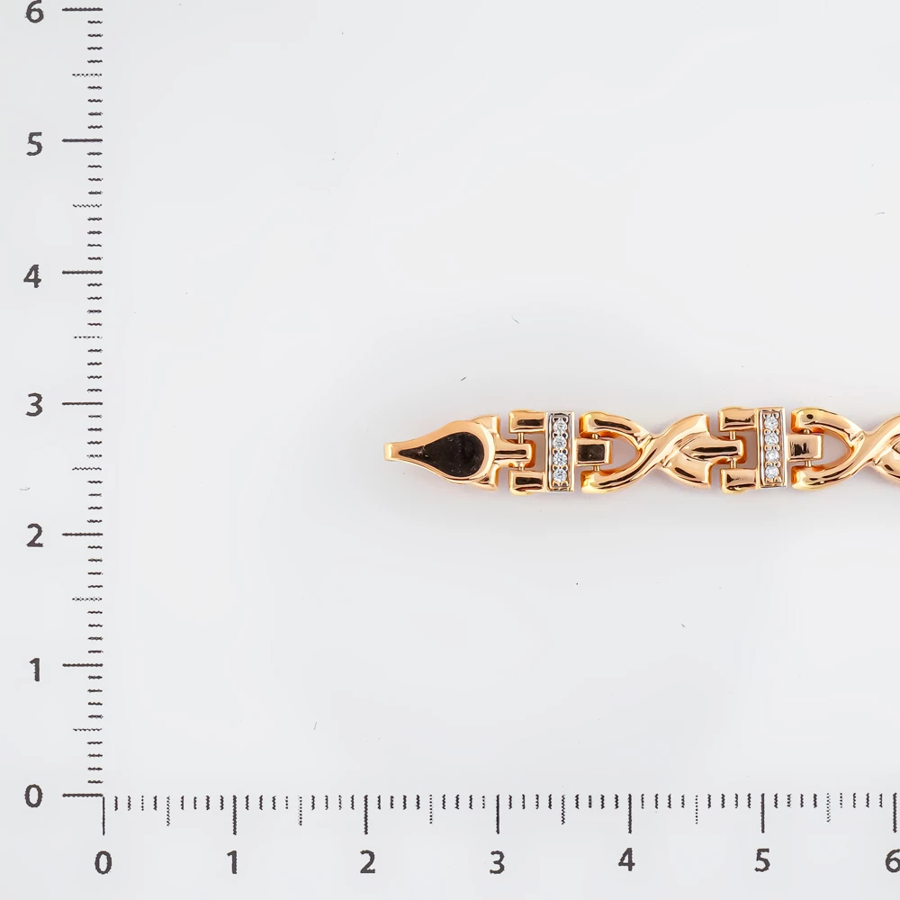 Браслет с фианитом из красного золота 585 пробы