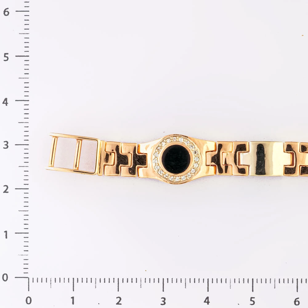 Браслет с агатом из красного золота 585 пробы