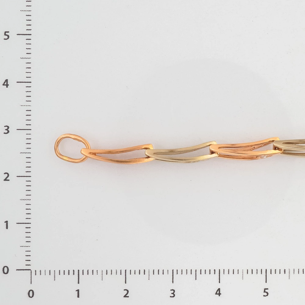 Браслет с бриллиантом из красного золота 585 пробы