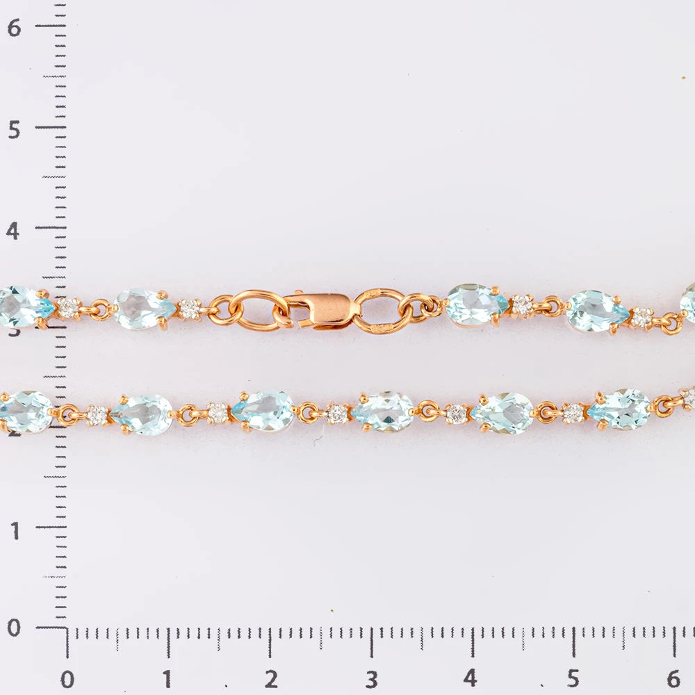 Браслет с топазом из красного золота 585 пробы